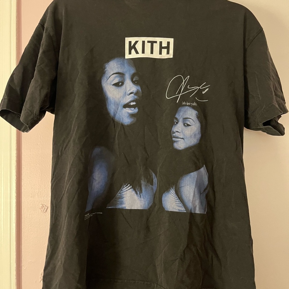 Kith Black Tee with Blue Accents